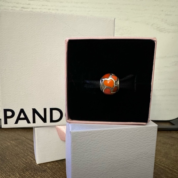 Pandora Orange Hearts Charm - Picture 1 of 3